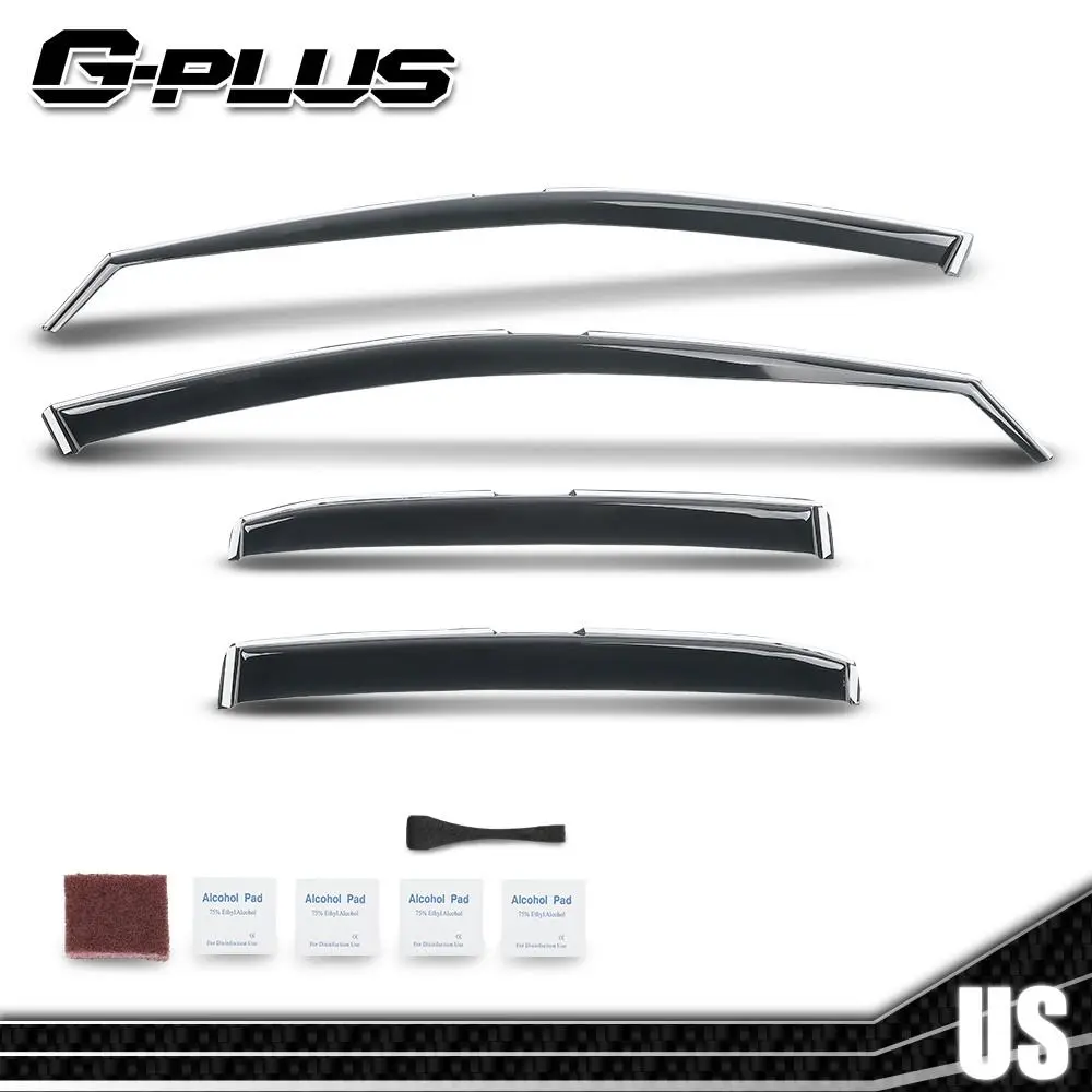 Channel Window Visors for Toyota Camry (2018-2024) - Auto Replacement Rain Guards with Water Shielding, Window Deflects Vent Function