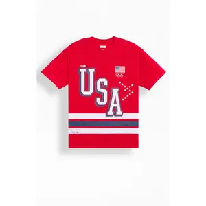 Olympics Men's Red Milano Cortina Team USA Dream JerseyÂ T-Shirt - Multicolor
