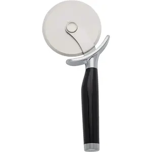Classic Pizza Wheel with Sharp Blade for Cutting through Crusts, Pies and More, Built in Finger Guard for Safety and Comfort Grip to Protect Fingers, Dishwasher Safe, 9-Inch, Black No Brand