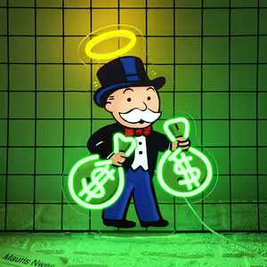 Monopoly man neon sign, Monopoly Cash light sign, Monopoly led sign, Monopoly art print, Monopoly pop art, Monopoly wall decor, Novelty Lighting, Decorative Neon Light