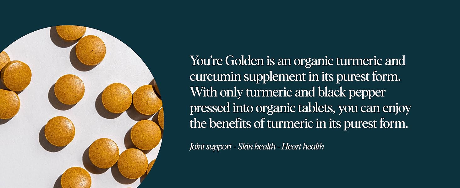 Ora Organic Turmeric Curcumin with Piperine - Pure Extracts for Joint Stress and Cardiovascular Health, Support Healthy Cognitive Function, No Filler Ingredients - 90 Vegan Tablets, 1 Month Supply