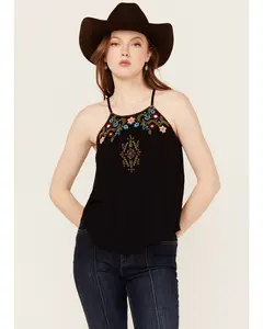 Surrey Embroidered And Beaded Halter Top