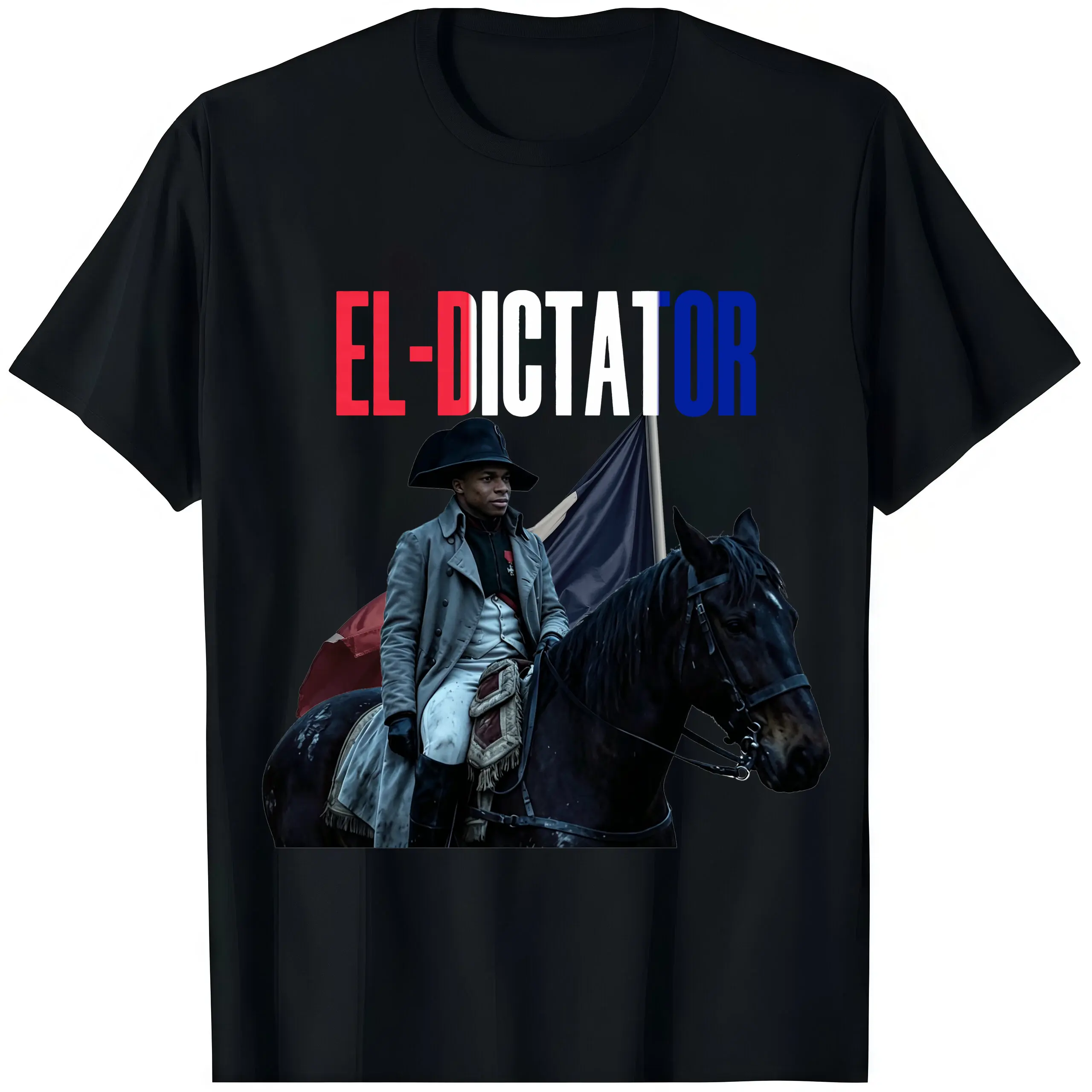 Unisex Retro Mbappé on Horseback Meme Graphic T-Shirt - Lightweight, Breathable, Short-Sleeve Casual Soccer Fan Tee for Game Day Style, Tshirt, Top, Shortsleeve, Round Neck, Soft, Streetwear, Tops, Apparel, Sportswear, Cargo, Menswear, Print, Athletic, Co