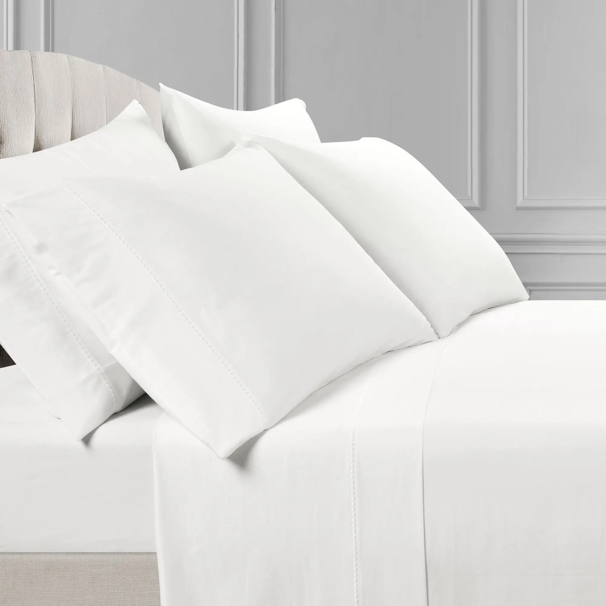 Lush Decor Aria Dots Cotton Sheet Set with Pillows, Soft and Comfortable Design, 6-Piece Set, OEKO-TEX Certified, 100% Cotton, Ideal for Relaxing Nights Sleep, Queen/King Sizes
