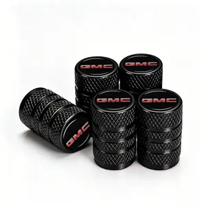 Red Black Commercial Heavy Duty Valve Stem Caps 5 Pack, TPMS Safe Wear Corrosion Proof, Full Size Pickup Truck Wheel Accessories for GMC (Sierra Yukon Acadia)