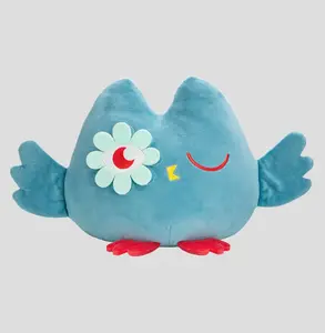 Kaleidos Creative - Kairos Mascot - Large Plush - 9.5in - Owlet - Blue - Flower - Embroidered - Perfect for Cuddling & Positivity Soft Stuffed Animal