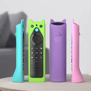 1pc Cute Standing Silicone Remote Control Cover for Fire TV Stick/Cube Alexa Voice Remote 2nd/3nd Gen L5B83H L5B83G P4C6EN, Glow-in-the-Dark Remote Case with Cats' Ears for Firestick Remote Lite 1st/2nd Gen H69A73 E4GE9R(Not for Enhanced/Pro/2024 Version)