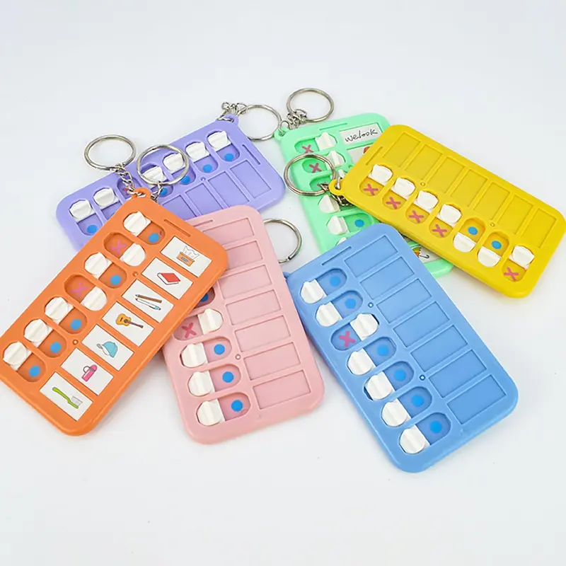 6 Pcs Reminder Board for The Elderly, ADHD Tools for Kids Visual Schedule for Kids School Bag Pendant Detachable Daily Task Planning Pad with 18pcs List Cards Stickers for Kids