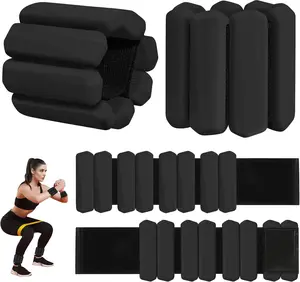 Wrist Weights, 2Pack Adjustable Silicone Weighted Bangles for Women and Men, Wearable Wrist Ankle Weights Suitable for Yoga, Walking and Gym, Arm & Leg Workout