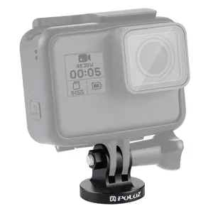 PULUZ 1/4 inch Screw Hole Tripod Mount CNC Adapter for GoPro, Insta360, DJI and Other Action Cameras(Black)