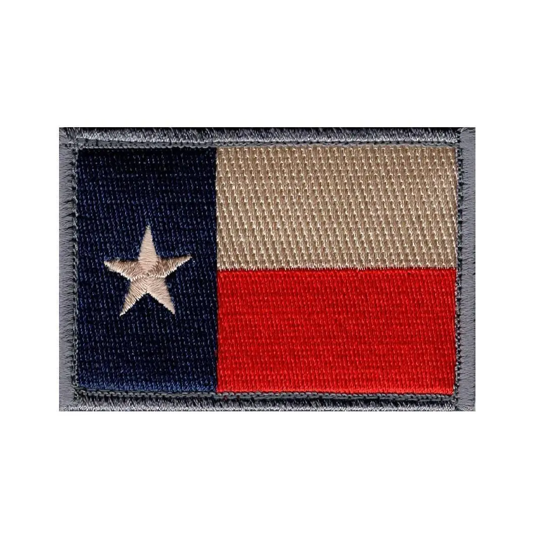 Texas TX State Flag 3.0 X 2.0 Inch Hook Patch (MTF7)