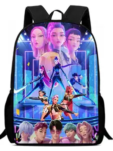 Cyberpunk Style Student Backpack, Anime Print Witch Hunters Bag, Large Capacity Durable Commuter Laptop Bag, Trendy School Bag