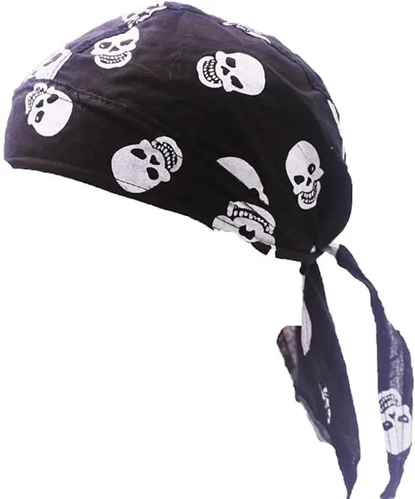 Breathable Bandana Hat Cotton Durag headwrap Pirate Cap Skull Caps Mens Womens