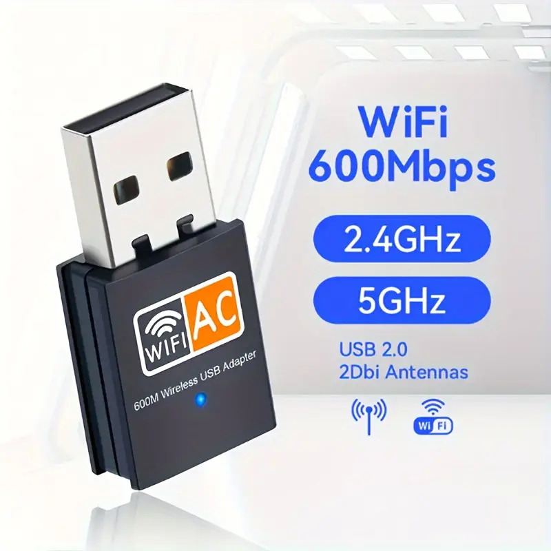 USB 600Mbps WiFi Adapter, Wireless LAN NIC Adapter, Desktop Laptop WiFi Dongle for Win/8/8.1/10 /11 Instantly Give Your Computer WiFi Capability and Mobile Hotspot Functionality!