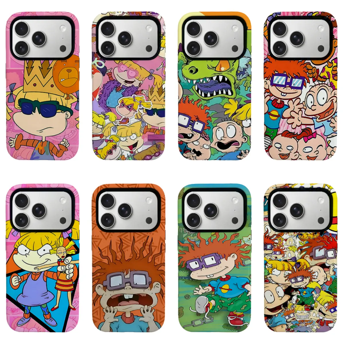Rugrats Retro Cartoon Phone Case - High Print, Wireless-Compatible, Slim Shockproof 1-Piece Cover for iOS (iPhone 11-17 Pro Max) & Android (Samsung S24-S26) Multi-Model Devices, 90s Nostalgia Merch, Ideal Gift