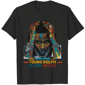 Retro Young Dolph T-Shirt Unisex Short Sleeve T-Shirt All Sizes  Casual Cotton