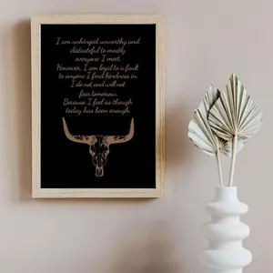 Country Song Lyrics - Fear And Friday’s (poetry) Print Poster, Rustic Western Decor - Home Styling - No Frame