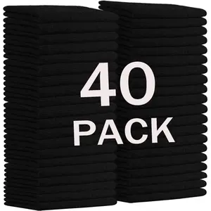 12 x 12 black microfiber cleaning cloth40pack multipurpose reusable cleaning cloth wipes ragslint freescratch streakfree cloth black microfiber towels for car house wash