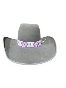 Purple Aztec Elastic Hat Band 1.25 inch
