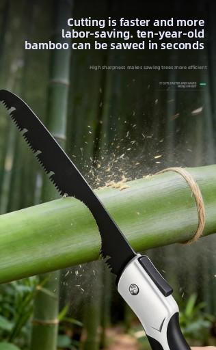 Folding saw, woodworking cutting pruning hand saw equipped with an SK5 curved blade for garden pruning—a folding hand saw suitable for tree trimming, camping, gardening, and woodworking tasks.