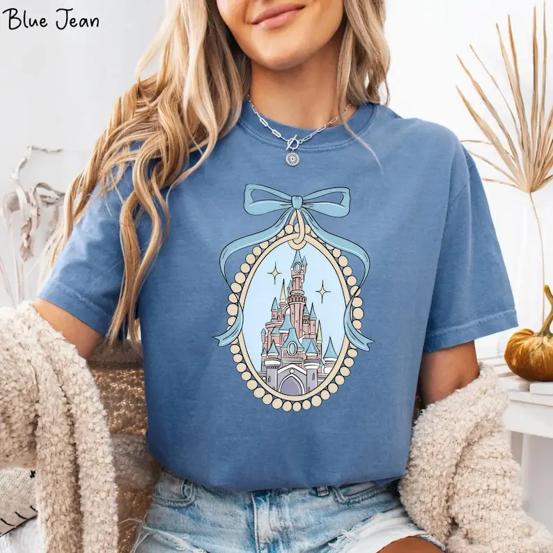 Comfort Colors Castle TShirt, Magic Kingdom Coquette Bow Tee, Fairytale Princess Castle T-Shirt, World Trip TShirt, Fantasyland Tee