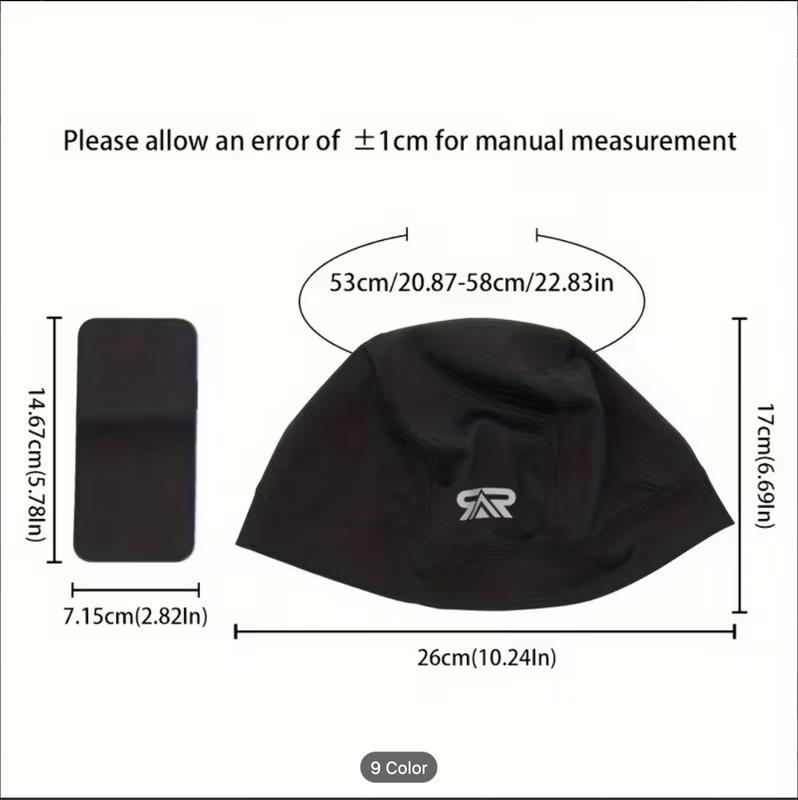 SINGBIT 2PCS High Stretch Polyamide 85% Spandex 15% Unisex Solid Color Sports Skull Cap Black White for Men Women Breathable Machine Washable