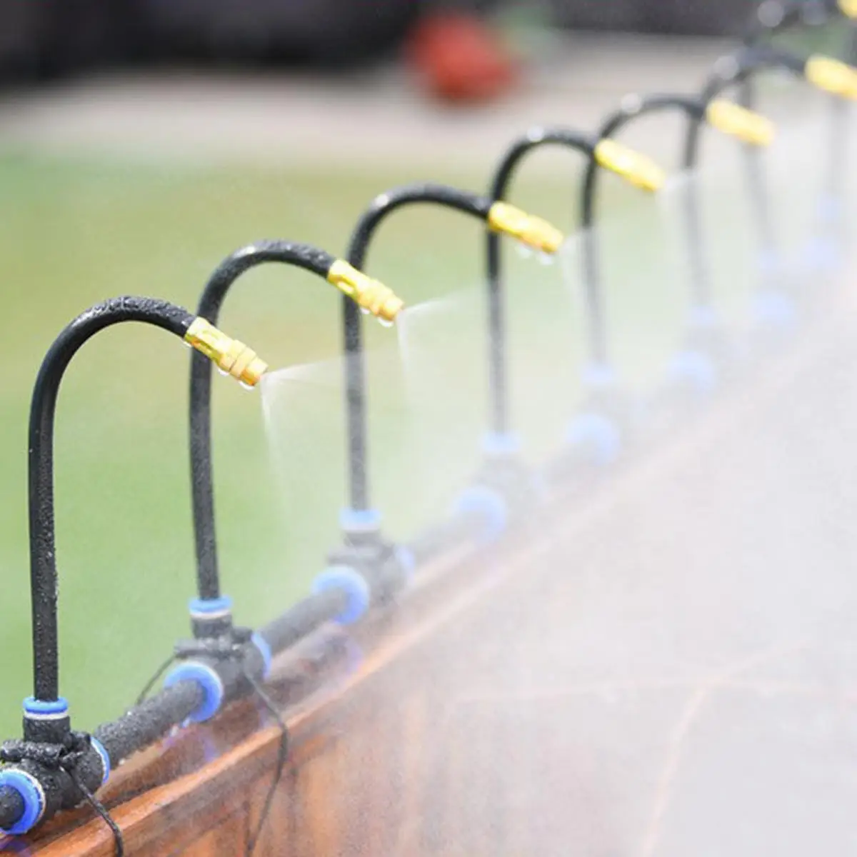 Automatic Flower Watering Device, 1 Set Adjustable Curved Garden Irrigation System, Garden Spray Device Set with Adjustable Nozzles, Suitable for Gard