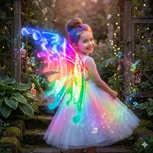 LED Electric Fairy Wings for Girls—Dynamic Butterfly Wings Featuring Lights and Music. The ideal toy for Halloween, Valentine's Day, birthdays, Christmas, and parties. Suitable for children aged 5 and up; makes a wonderful Christmas gift, birthday present