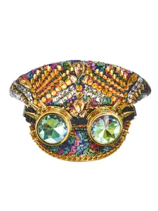 Shiny Steampunk Hat With Rivets, Goggles, Party Hat, Bride Hat, Carnival Halloween Hat, Sequined Captain's Hat, Suitable For Single Women At EDM Music Festivals, Crazy Parties.