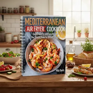 Mediterranean Air Fryer Cookbook by Mila Davis: Quick 30-Minute Recipes, Easy Step-by-Step Guidance & Healthy Flavorful Meals for Busy Home Cooks