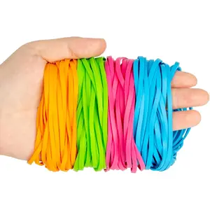 100PCS Colored 4" Elastic Rubber Bands, Small Size Bulk Set, Assorted Colors, Ideal for Tie Dye, Geoboards, Organizing Magazine, Notebook, Fixing Trash Cans Office Supplies