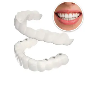 【3PC】Quick Smile Enhancement Tool, Temporary Tooth Repair Kit Snap-On Dentures, Instantly Achieve a Confident Smile, The New Secret to a Beautiful Smile, 1-Minute Snap on Veneers Instant Visual Look Enhancer, Non-Medical Use Party Essential.