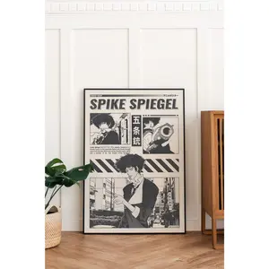 Cowboy Bebop Spike Spiegel Manga Poster, Anime Poster Wall Decor Print.