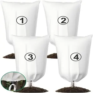 Anti-freeze cover set of 4, 39.41 x 31.5inch, reusable with drawstring, suitable for winter plants and cold weather gel clothing, garden plants