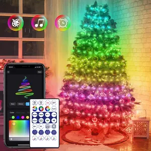 Rgbic LED String Lights, Christmas Tree DIY Decoration, Waterproof, Remote Control & APP Control, Indoor Outdoor Garden Wedding Christmas Decorations