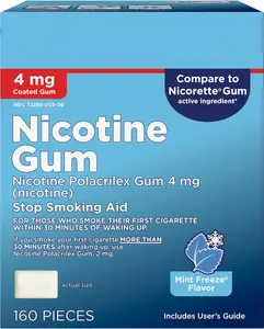 Quit Smoking Gum, Step 2 Stop Smoking Aid, 4 mg, Ice Mint Flavor, Smoking Cessation Therapy, Reduces Withdrawal Symptoms, 160 Count, Effective Anti-Craving Solution