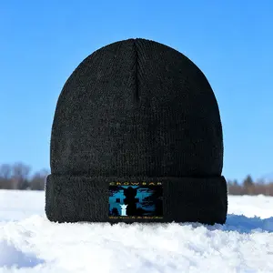 Crowbar Silhouette Pattern Winter Knit Beanie Hat for Outdoor Cold Weather Casual Wear Adults Unisex Cold Season Sports Skiing Hiking Hats Perfect Christmas Birthday Gift Idea for Men Women Teens in