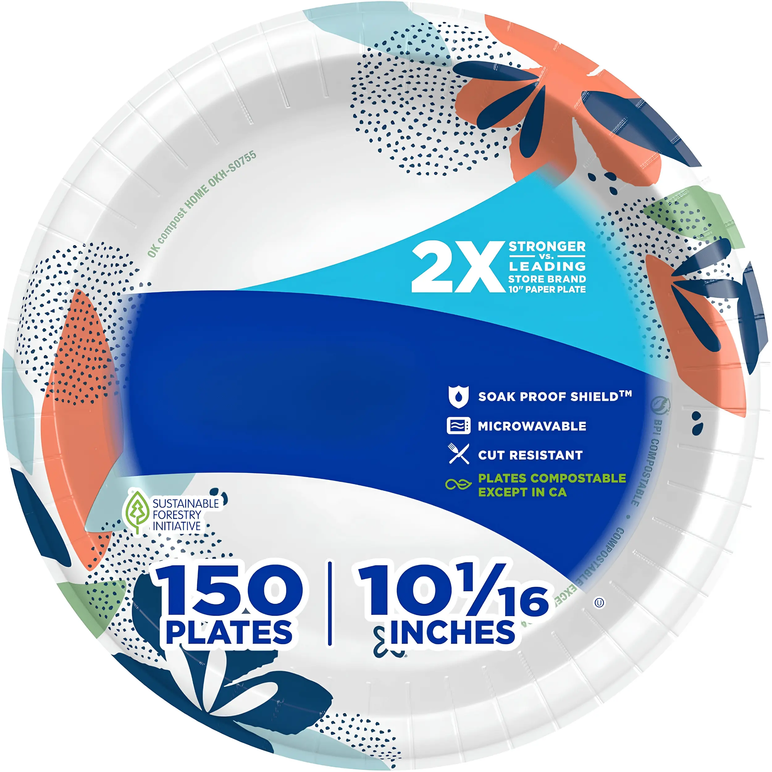 10 Inch Large Paper Plates 150 Count Heavy Duty Disposable Plates, Microwave Safe & Soak Proof, Cut Resistant Paper Dinner Plates for Everyday Breakfast, Lunch & Dinner, Parties, BBQs, Picnics, Catering & Family Gatherings