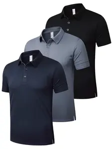 3/6 Pack Mens Polo Shirts Summer Quick Dry Short Sleeve Golf T Shirt Performance Moisture Wicking Casual Breathable Back to School Mens Workout Tops