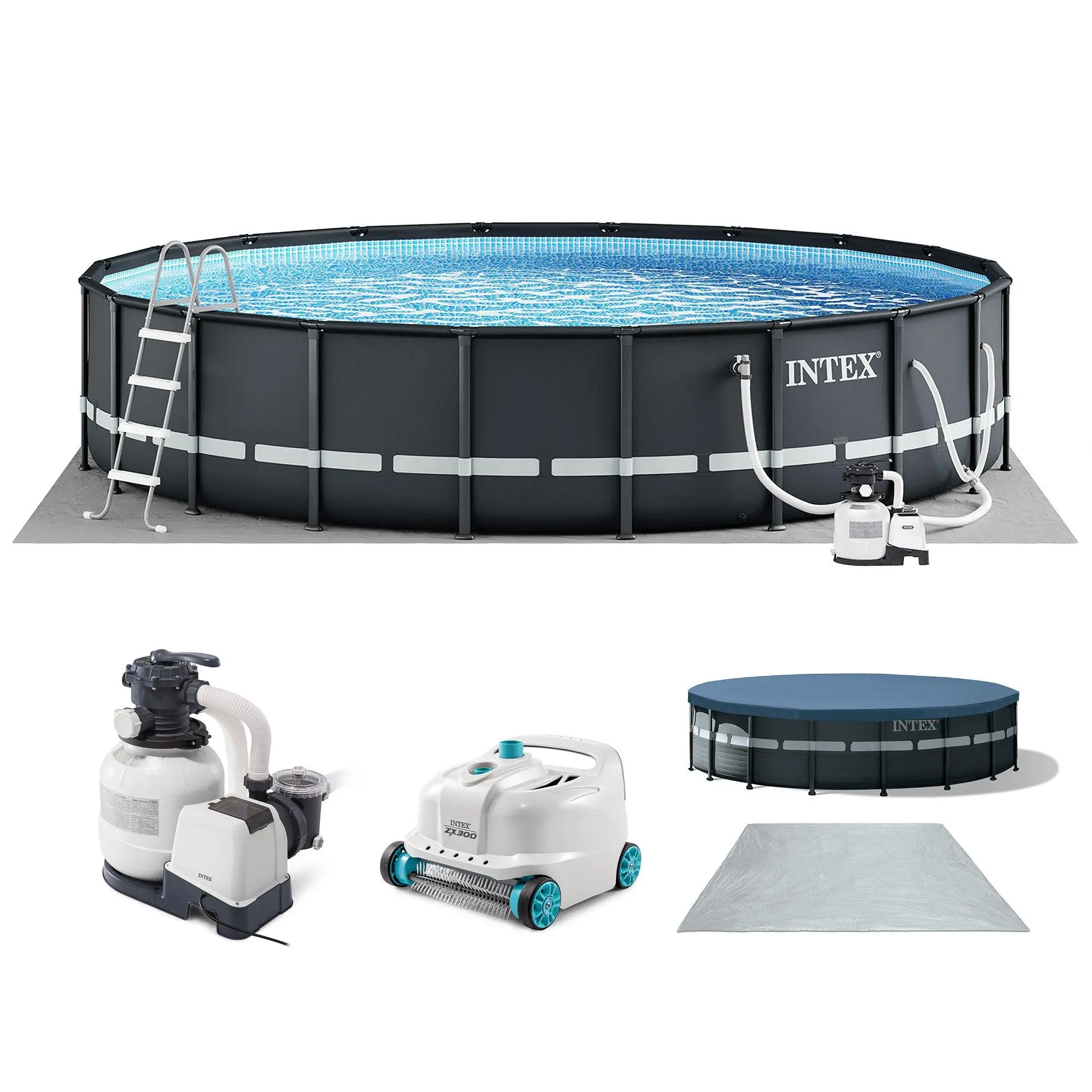 INTEX 26333EH 20' x 48" Round Ultra XTR Frame Swimming Pool Set w/ Robot Vacuum