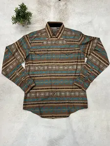 Roper Camisa Occidental Para Hombre L/S Aztec Snap Cafe