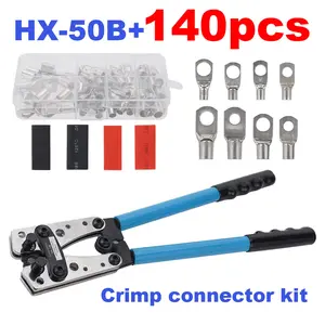 1Pcs Crimping Pliers with 60pcs Assortment Car Auto Copper Ring Terminal，Wire Crimp Connector Bare Cable Battery Terminals Soldered Connectors Kit