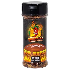 Sun Burst - Hot Citrus Pepper Flakes - 64,000 SHU - Aji Limo, African Birds Eye, Scotch Bonnet - Bright Citrus Heat