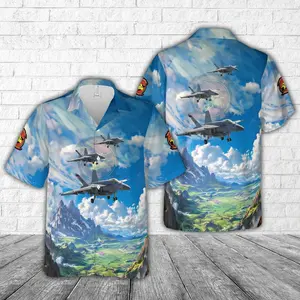 US Navy Strike Fighter Squadron 87 VFA-87 Golden Warriors F A-18E Super Hornet Hawaiian Shirt, Trendy Hawaiian Shirt for Men and Women, All over Print Hawaiian Perfect for Beach, Vacation, or Casual Summer Outfit