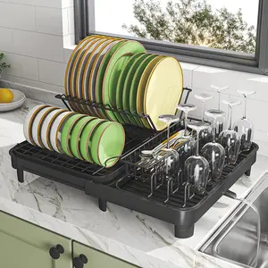 Kitchen Dish Drainer Rack, 1 Count Durable Large Capacity Multifunctional Dish Drainer Rack, Home Organizer for Kitchen Dining Room