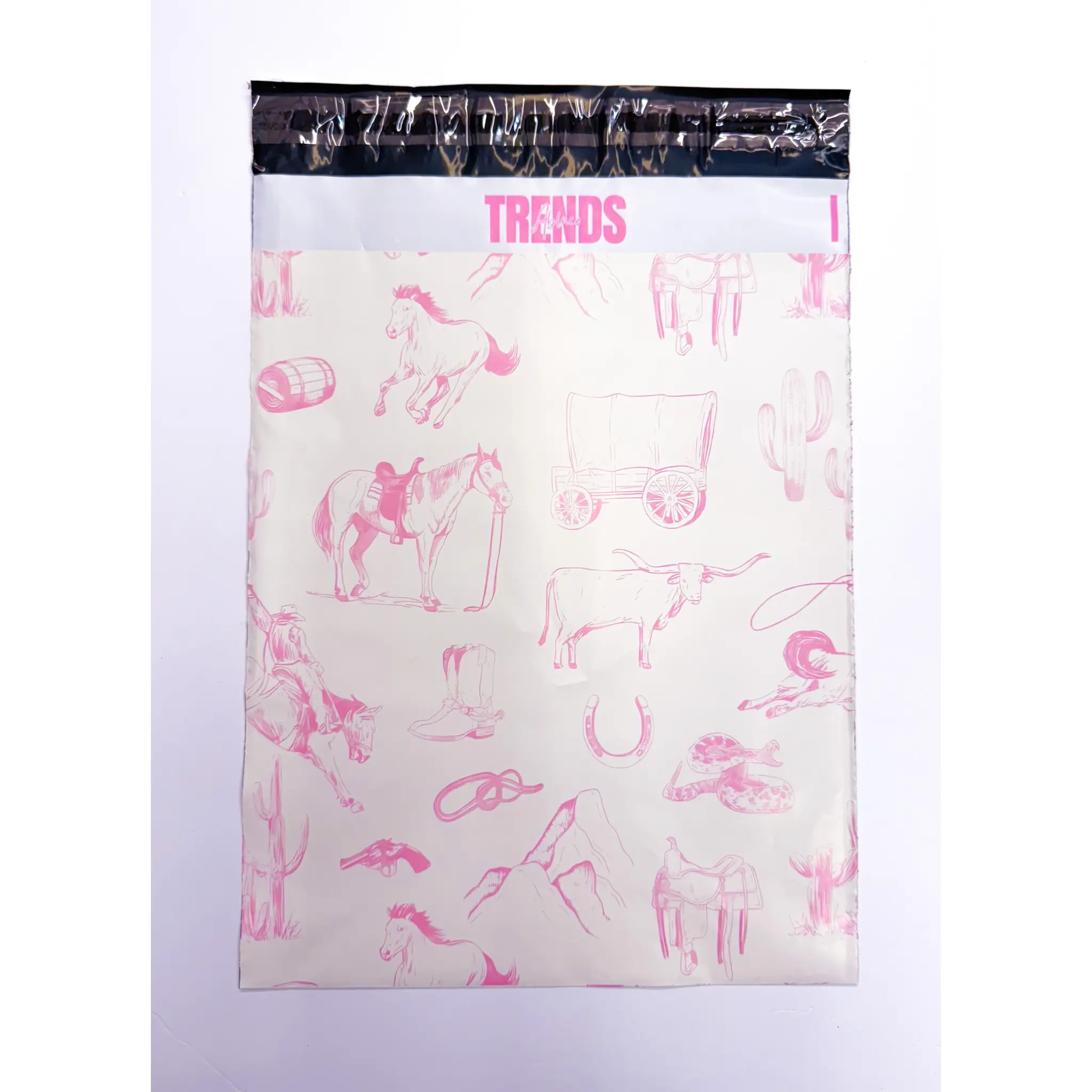 Pink Bronc Rider Poly Mailers