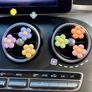 6pcs Fresh Flower Aromatic Floral Car Air Freshener Floral Fruity Scent Vent Clip Decoration, Cute Style Auto Interior Accessories, Creative Personalized Car Essentials