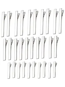 30 Pcs Metal Alligator Hair Clips, DIY Hair Card Handmade Material Clips, Duckbill Clips & Single Prong Clips, for Making Bow Craft Accessories, Professional Hairdressing Clips