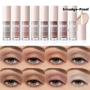 Liquid eyeshadow, 8 matte liquid eyeshadow set, velvet touch, eyeshadow cream, eyeshadow primer, light color, brown, long-lasting, anti-smudge, suitable for daily natural makeup, Enhance Eye Makeup