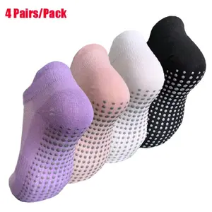 Women's 4-Pair Anti-Slip Yoga Socks, Lady's Fitness Training Pilates Socks for Maternity & Bridal Wear